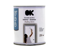 Esmalte acrílico satinado negro, OK, 750ml.