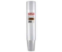 Vasos desechables de plástico 100% reciclado, 0,25 litros, 50 unidades NUPIK. Vasos desechables de plástico 100% reciclado, 0,25 litros, 50 unidades NUPIK.