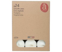 Set 24 tealights naturales no perfumadas, +3,5 h, ACTUEL.
