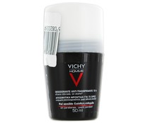 Desodorante roll on antitranspirante 72 horas,eficacia reforzada, sin alcohol VICHY HOMME 50 ml.