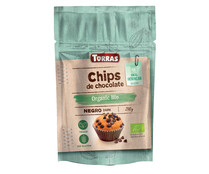 Chips de chocolate negro, 52 % cacao, ecológico TORRAS 200 g.