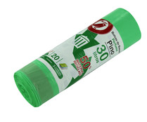 Bolsas de basura verde con autocierre capacidad 30 litros 55 x 60 cmPRODUCTO ALCAMPO 20 uds.