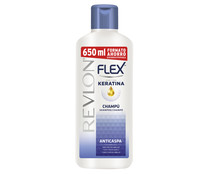 Champú anticaspa con Keratina, para todo tipo de cabellos REVLON Flex 650 ml.