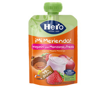 Bolsita de yogur con fresa y manzana a partir de 12 meses HERO ¡Mi merienda! 100 g.