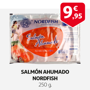 Salmón ahumado noruego NORDFISH 250 g.