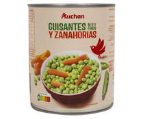 Guisantes muy finos, con zanahorias PRODUCTO ALCAMPO lata de 530 g.