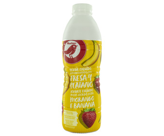 Yogur líquido semidesnatado para beber, con pulpa de fresa y plátano PRODUCTO ALCAMPO 1 l. Yogur líquido semidesnatado para beber, con pulpa de fresa y plátano PRODUCTO ALCAMPO 1 l.