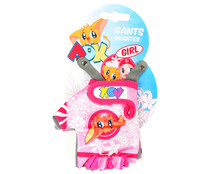 Guantes infantiles para bicicleta, estampado color rosa, AOK.