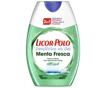 Pasta de dientes + enjuague bucal, con esencias de menta LICOR DEL POLO 75 ml.