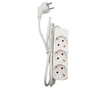 Base de 3 tomas, color blanco, PRODUCTO ECONÓMICO ALCAMPO Base de 3 tomas, color blanco, PRODUCTO ECONÓMICO ALCAMPO