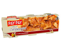 Calamares en trozo con salsa americana  PAY PAY lata pack de 3 unidades de 55 gramos.