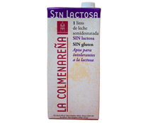 Leche semidesnatada sin lactosa y sin gluten LA COLMENAREÑA 1 l.