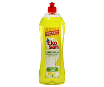 Detergente lavavajillas a mano aroma limón EKOSAN 800 ml.