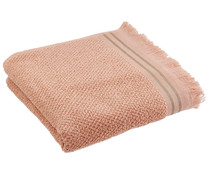 Toalla de lavabo grano de arroz, 100% algodón, densidad de 450g/m², color rosa, ACTUEL.