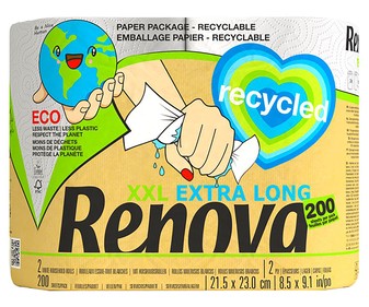 Papel de cocina RENOVA Recycled 2 rollos XXL