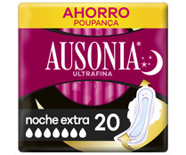 Compresas de noche extra, ultrafinas y con alas AUSONIA 20 uds.
