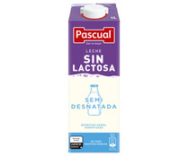 Leche de vaca semidesnatada y sin lactosa PASCUAL 1 l.