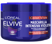 Mascarilla intensiva violeta para pelo con mechas, rubio, gris o bases oscuras ELVIVE Color vive 250 ml.