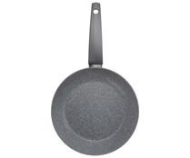 Sartén de aluminio de 24cm con revestimiento antiadherente efecto piedra, ACTUEL.