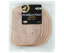 Pechuga de pollo asada sabor ahumado, cortada en lonchas ALCAMPO GOURMET 150 g.