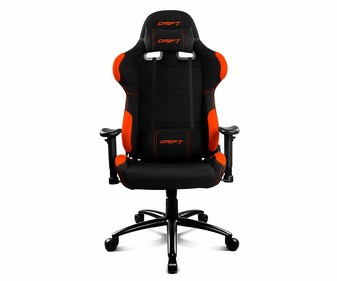 Silla Gaming DRIFT DR100 negro y naranja, altura regulable, reposabrazos ajustable, asiento basculante,