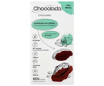 Chocolate negro 65% con menta, endulzado con dátiles, CHOCOLADA 85 g.