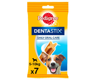 Snack dental para perros prevención del sarro de raza pequeña PEDIGREE DENTASTIX 7 uds. 110 g. Snack dental para perros prevención del sarro de raza pequeña PEDIGREE DENTASTIX 7 uds. 110 g.