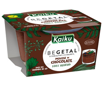 Mousse de chocolate 100% vegetal, elaborada sin gluten ni lactosa KAIKU Begetal 90 g. Mousse de chocolate 100% vegetal, elaborada sin gluten ni lactosa KAIKU Begetal 90 g.