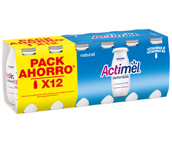 Leche fermentada con Lcasei y sabor natural ACTIMEL de Danone 12 x 100 g. Leche fermentada con Lcasei y sabor natural ACTIMEL de Danone 12 x 100 g.
