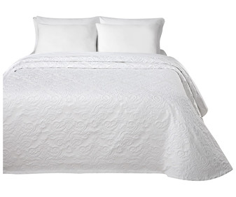 Colcha efecto flocado diseño vintaje en relieve para cama doble, disponible en color blanco o gris, LUXHOME. Colcha efecto flocado diseño vintaje en relieve para cama doble, disponible en color blanco o gris, LUXHOME.