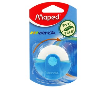 Goma de borrar con estuche de colores, modelo Zenoa MAPED 1 unidad. Goma de borrar con estuche de colores, modelo Zenoa MAPED 1 unidad.