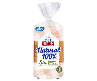 Pan de molde blanco con corteza 100% natural BIMBO 460 g. Pan de molde blanco con corteza 100% natural BIMBO 460 g.