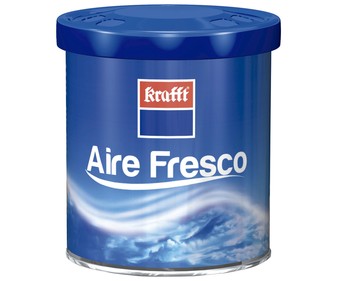 Ambientador en gel para coche, en envase de lata con dosificador y con olor a aire fresco KRAFFT. Ambientador en gel para coche, en envase de lata con dosificador y con olor a aire fresco KRAFFT.