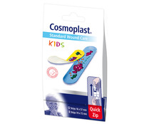 Apósitos de 2 tamaños diferentes con simpáticos y divertidos dibujitos COSMOPLAST Kids 20 uds.