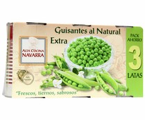 Guisantes al natural de calidad extra ALTA COCINA 3 uds x 95 g.