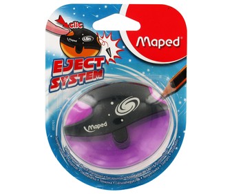 Sacapuntas con cuerpo de plástico, que expulsa la mina rota MAPED Galactic. Sacapuntas con cuerpo de plástico, que expulsa la mina rota MAPED Galactic.