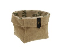 Cesta de ordenación grande cuadrada, fabricada en yute, VERSA.