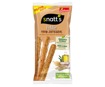Palitos de cereales integrales con pipas SNATT'S GREFUSA, bolsa 55g Palitos de cereales integrales con pipas SNATT'S GREFUSA, bolsa 55g