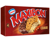 Sándwich de helado de vainilla con cookies MAXIBON Cookie de Nestlé 4 x 140 ml.