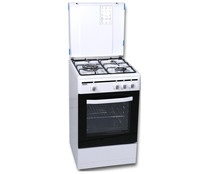 Cocina independiente a gas natural ROMMER VCH 350 FG, 3 fuegos. H: 88cm, A: 50cm, F: 55,5cm.