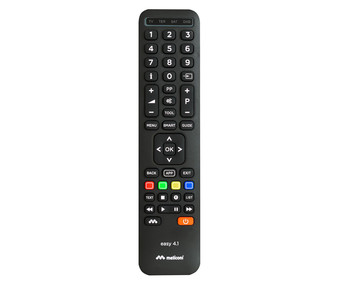 Mando a distancia universal 4 en 1 MELICONI EASY 4.1 compatible para TV, TdT, SAT, DVD, PVR, AUX. Mando a distancia universal 4 en 1 MELICONI EASY 4.1 compatible para TV, TdT, SAT, DVD, PVR, AUX.