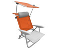 Silla de playa plegable con protector solar muy práctica para transportar, color azul o naranja, IKUNIK.