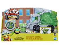 Juego de plastilina Camión de basura con 4 botes de colores, PLAY-DOH WHEELS.