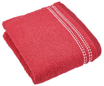 Toalla de baño con pespunte, 100% algodón, densidad de 360g/m², color rosa, ACTUEL.