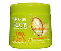 Mascarilla capilar fortificante para cabello rebelde o difícil de alisar FRUCTIS Liso y brillo de Garnier Hidra liso 300 ml.