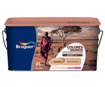 Pintura para paredes monocapa BRUGUER Colores del mundo Kenia Marrón Suave, 4L.