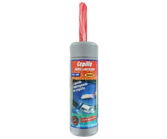 Cepillo con flecos de algodón que no rallan, impregnados de abrillantador ROLMOVIL. Cepillo con flecos de algodón que no rallan, impregnados de abrillantador ROLMOVIL.