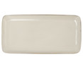 Fuente rectangular fabricada en gres, 28x14 cm, color blanco, Ikonik BIDASOA.