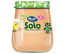 Tarrito de fruta (manzana y plátano) y yogur, ecológico a partir de 6 meses HERO Solo 120 g.