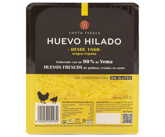 Huevo hilado elaborado con un 90% de yema y sin gluten SANTA TERESA 100 g Huevo hilado elaborado con un 90% de yema y sin gluten SANTA TERESA 100 g